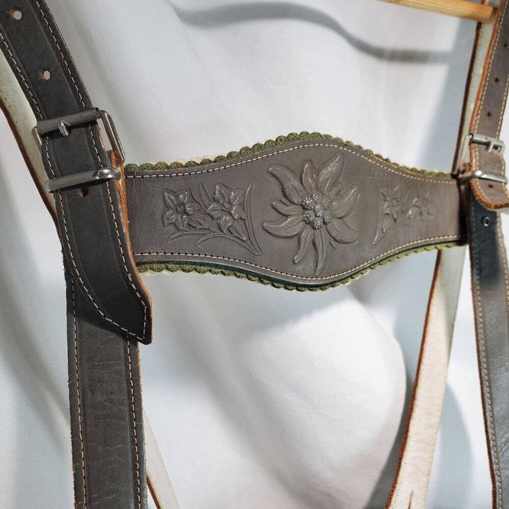 Vintage Bavarian German Lederhosen Leather Childs/Kids Costume Size 13\14 - Picture 4 of 15